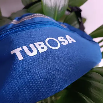 Morral azul estampado con DTF textil